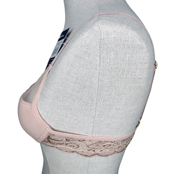 NWT Pepper Laidback Lace Bra sz 34AA * Sienna Rose Pink Underwire Mesh Overlay - Picture 4 of 7